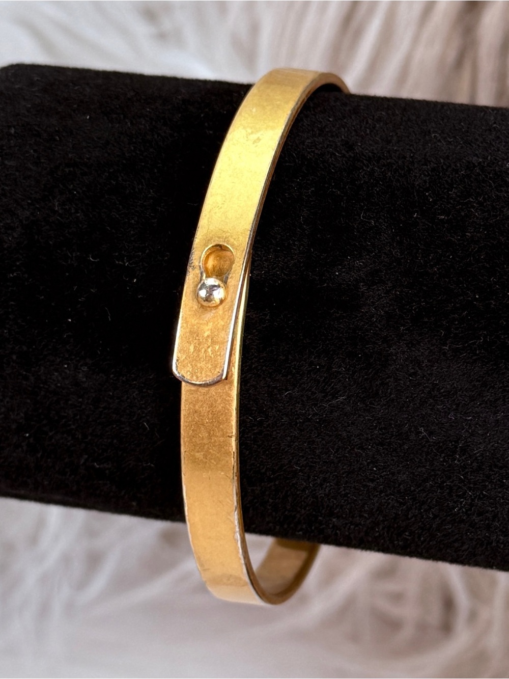 Madewell Gold Tone Hinged Bangle Bracelet Minimalist Modern